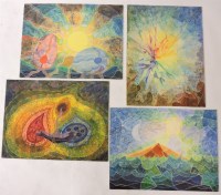 Lot 529 - Elvic Steele (1920-1997) 'WHERE THE RAINBOW STARTS'; 'CREATION OF TWO SEXES'; 'EMERGENCE OF DRY ...