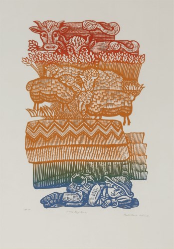 Lot 274 - Paul Beck (b.1922)
'LITTLE BOY BLUE'
Linocut