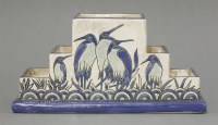 Lot 129 - A Keralouve style pottery desk stand