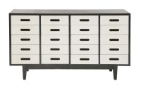 Lot 513 - A twenty-drawer black and white painted chest  Provenance: 	From the estate of Alan Davie ...