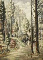 Lot 365 - Reco Capey (1895-1961)
A WOODED LANSCAPE WITH A FIGURE
Signed l.r.