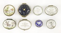 Lot 101 - Eight enamel boxes