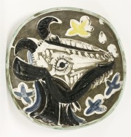 Lot 422 - A Madoura pottery 'Goat's Head in Profile' charger