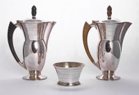 Lot 156 - A silver three-piece café au lait set