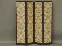 Lot 683 - An oak four fold dressing screen
