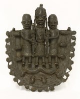Lot 525 - A Benin bronze plaque