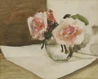 Lot 554 - Richard Gerald Butler (b.1921)
PINK ROSES
Signed and dated 1956 l.l.