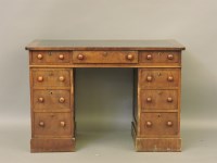 Lot 715 - A Victorian mahogany pedestal desk