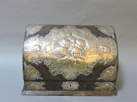 Lot 523 - A Victorian leather and silver mounted stationery box