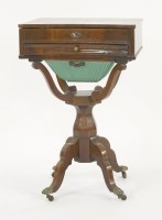 Lot 582 - A Continental inlaid mahogany worktable