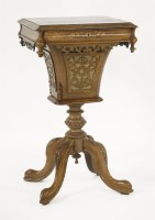 Lot 713 - A Victorian inlaid walnut workbox
