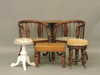 Lot 679 - A pair of Edwardian bow back chairs