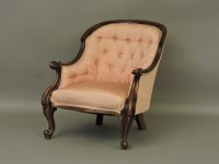 Lot 625 - A Victorian rosewood button back chair