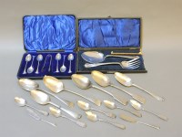 Lot 246A - A quantity of silver fiddle pattern tablespoons and teaspoons
