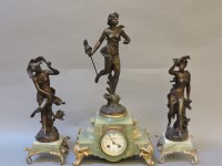Lot 514 - A late19th century/early 20th century clock garniture 'Apres Les Papillon'