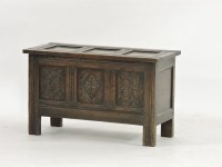 Lot 614 - A small sized oak coffer