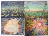 Lot 516 - Elvic Steele (1920-1997) 'LISTENING TO SILENCE'; 'LIGHT CREATES COLOURS'; 'NINE'; 'PASSING STORM' ...