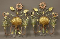 Lot 243 - A pair of French twin branch wall lights