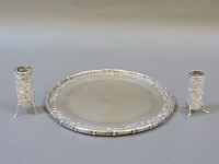 Lot 208 - A Chinese silver card tray