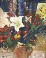 Lot 176 - Cyril J Ross (1891-1973)
STILL LIFE OF FLOWERS IN A STONEWARE JUG
Signed l.l.