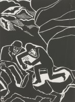 Lot 5 - Edward Bawden RA (1903-1989)
'WE MADE OUR WAY DOWN THE PRECIPITOUS SLOPE AND APPROACHED THE LADY' - from 'THE HOUND OF THE BASKERVILLES'
Linocut