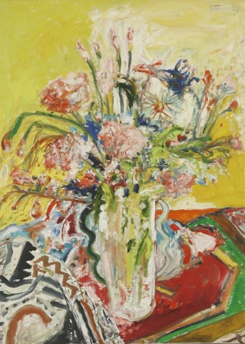 Lot 21 - John Bellany RA (1942-2013)
STILL LIFE OF A VASE OF FLOWERS
Signed l.l.