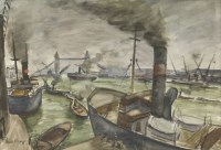 Lot 117 - Paul Maze (1887-1979)
SHIPPING ON THE THAMES NEAR TOWER BRIDGE
Signed l.l.
