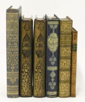 Lot 241 - BINDING:
1.  Golden Leaves From the Works of the Poets and Painters.  In two volumes.  1865; decorative papier mache boards;
2.  Birket Foster's Pictures of English Landscape.  Engraved by the brother