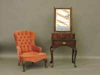 Lot 654 - A Georgian mahogany toilet mirror