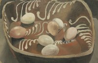 Lot 232 - Elizabeth Wright (1928-2015)
EGGS IN A SLIPWARE DISH