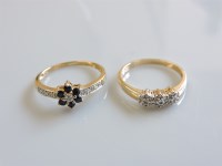 Lot 14 - A 9ct gold diamond ring