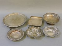 Lot 102 - A silver card tray