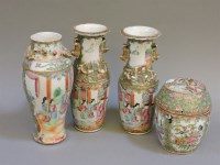 Lot 344 - A collection of Canton enamelled ceramics