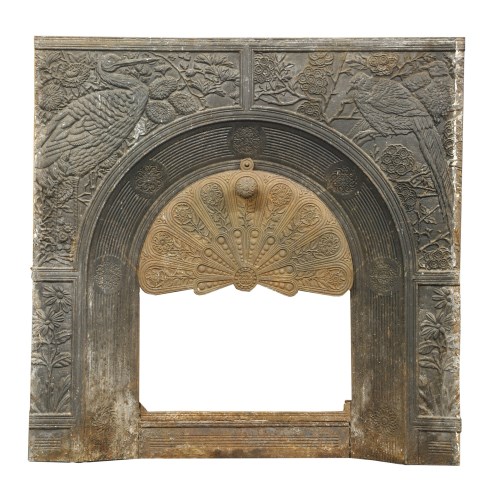 Lot 72 - A Victorian cast iron fire surround