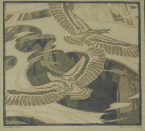Lot 246 - Norbertine Bresslern-Roth (Austrian/American 1891-1978)
CONDORS
Linocut