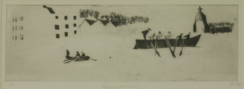 Lot 250 - Tessa Newcomb (b.1955)
'ROWING PRACTISE' (sic)
Etching
