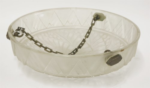 Lot 139 - An Art Deco frosted glass plafonnier