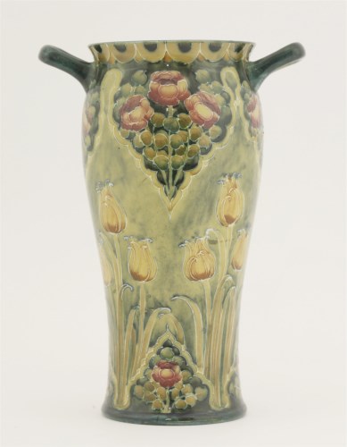 Lot 51 - A James Macintyre Moorcroft Florianware twin-handled vase