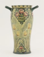 Lot 51 - A James Macintyre Moorcroft Florianware twin-handled vase