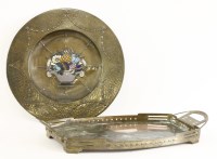 Lot 66 - A Secessionist brass and copper tray