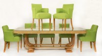 Lot 193 - An Art Deco bird's-eye maple dining room suite