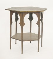 Lot 90 - A mahogany hexagonal lamp table