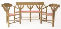 Lot 98 - An oak three-piece suite