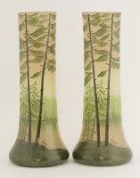 Lot 55 - A pair of cameo glass vases
