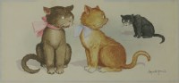Lot 306 - Donald McGill (1875-1962)
THREE CATS
Signed l.r.