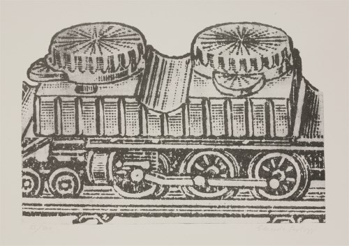 Lot 258 - Sir Eduardo Paolozzi RA (1924-2005)
'INKWELLS GOLD'
Screenprint c.1962