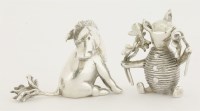 Lot 205 - Two miniature silver models of Piglet and Eeyore