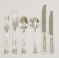 Lot 130 - A silver kings pattern flatware service