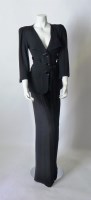 Lot 204 - A 1970s Biba black moss crêpe suit