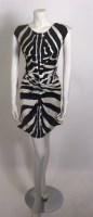 Lot 277 - A Christian Dior black and white silk dress
